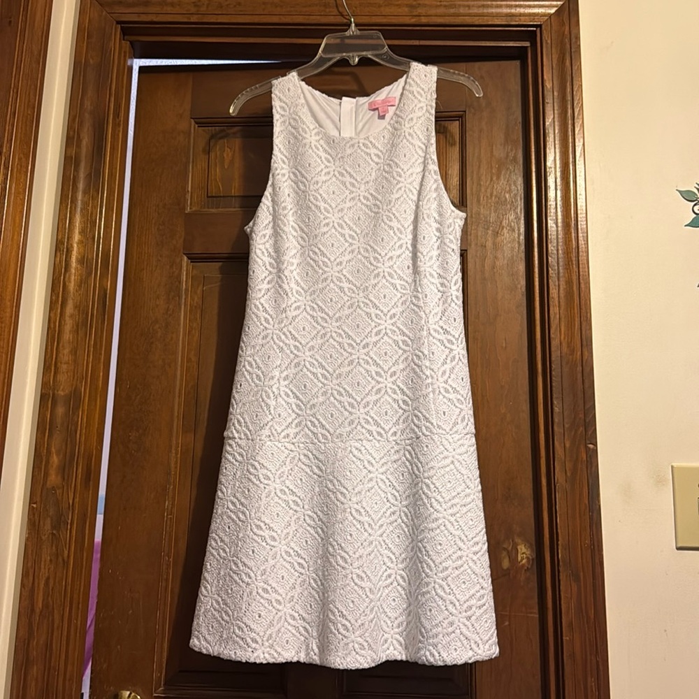 🤍Lilly Pulitzer White Lace Sleeveless Shift Dress🤍